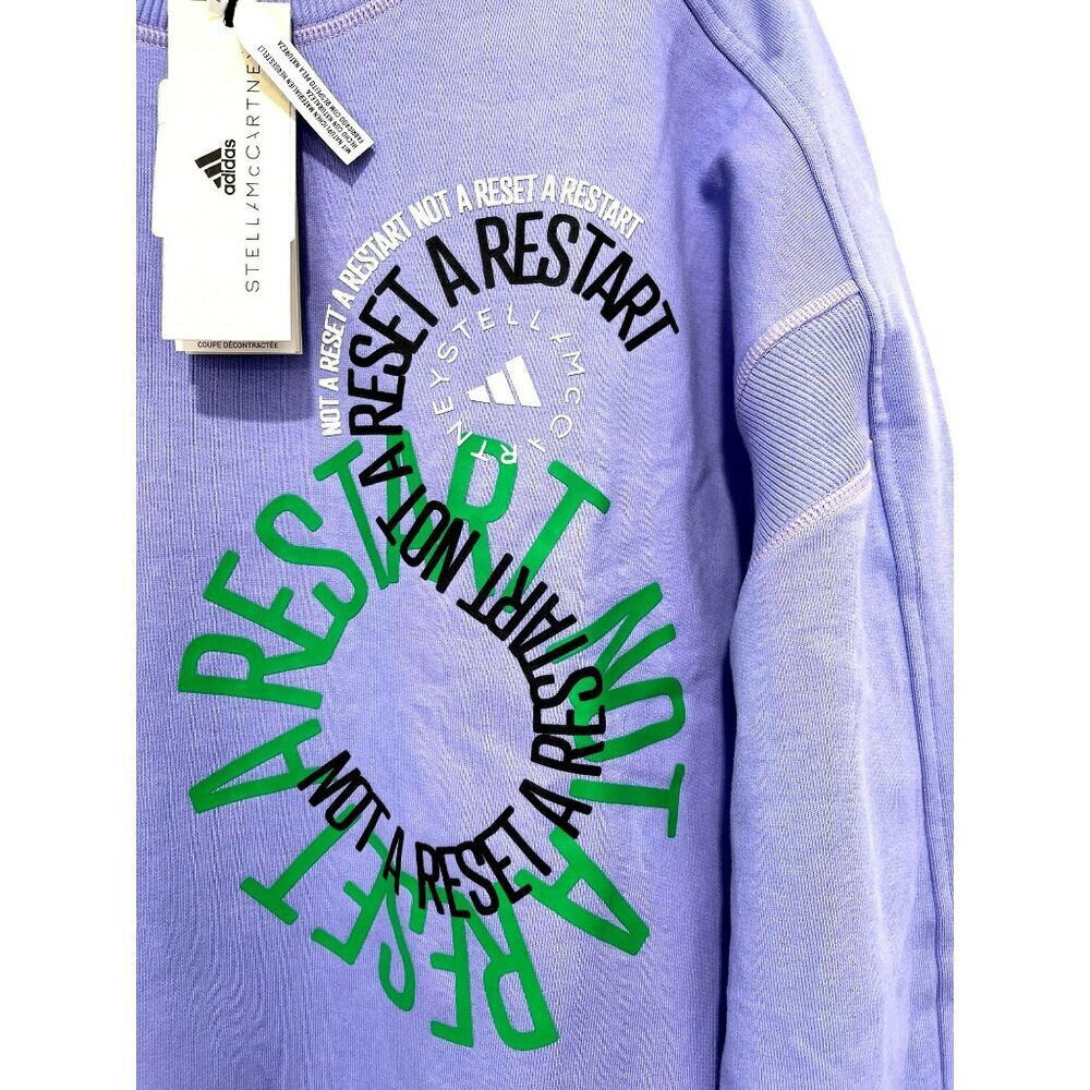 Adidas Stella McCartney Lavender Unisex Graphic Sweatshirt Medium NWT - Picture 5 of 7